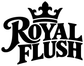 Black Royal Flush vinyl decal close-up with crown and stacked lettering