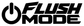 Close-up of black Flush Mode power vinyl decal lettering and icon