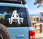 Trackside bench track athlete vinyl decal: seated female silhouette on bench