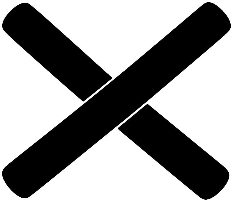 Vinyl decal pair with black crossed X on white background