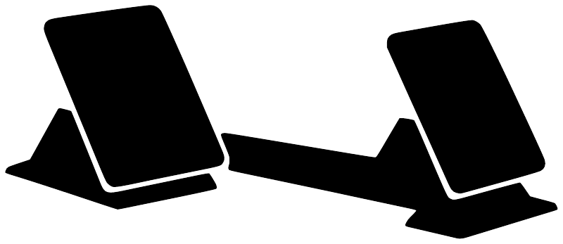 Black track starting block vinyl decal with two angled blocks and connecting base bar.
