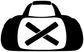 Track gear bag vinyl decal, black silhouette with white hat and crossed tools