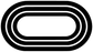 Oval track vinyl decal, black outer border with white concentric lines