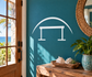 Vinyl hurdle arch club decal with white arched bar and hurdle posts