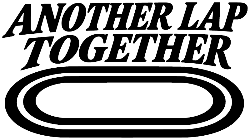 Vinyl decal with "ANOTHER LAP TOGETHER" text and oval ring design