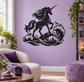 Black unicorn riding ocean wave vinyl decal sticker