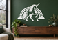 Unicorn vinyl decal with white rainbow arc and horned horse silhouette