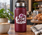 Unicorn and tea garden vinyl decal, white silhouette with teapot and plants
