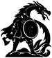VikingCX021 — Round Shield Dragon ; preview rendered from the saved vector PDF