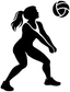Silhouette volleyball player vinyl decal with volleyball emblem