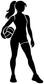 Black volleyball player vinyl decal silhouette holding a volleyball