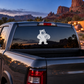 White bear mascot holding a volleyball vinyl decal on a car rear window