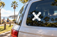 Crossed wakeboard boards vinyl decal with black boards and white outlines