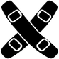 Crossed wakeboard boards decal, black with white-bordered square inserts