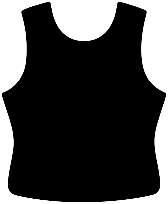 Wakeboarding vest vinyl decal, black sleeveless vest silhouette cutout