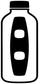 Black and white bottle vinyl decal with square label and two oval openings