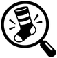 Black-and-white sock vinyl decal with magnifying glass graphic