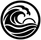 Black and white wave spin cycle vinyl decal graphic