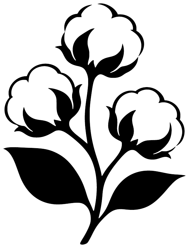 Black floral branch vinyl decal with rose-style blossoms and leaves