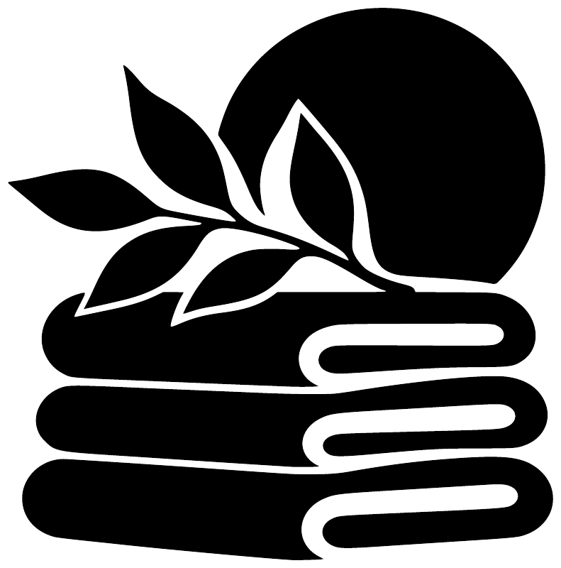 Black leaf and stacked towel vinyl decal design
