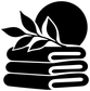 Black leaf and stacked towel vinyl decal design