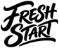 Fresh Start vinyl decal logo in black script on a white background