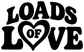 Black "LOADS OF LOVE" vinyl decal with heart graphic