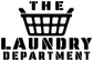 Vinyl wall decal close-up with black laundry basket and 'LAUNDRY DEPARTMENT' text