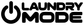 Black Laundry Mode vinyl decal close-up: power icon with LAUNDRY MODE text