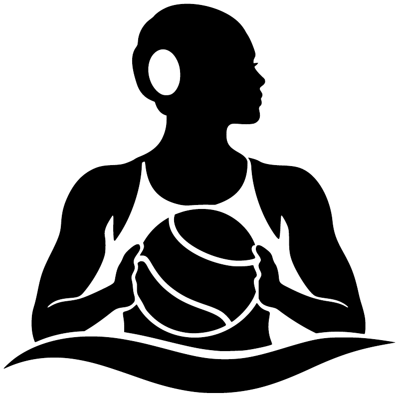 Water polo calm set-up vinyl decal, black and white seated player holding a ball