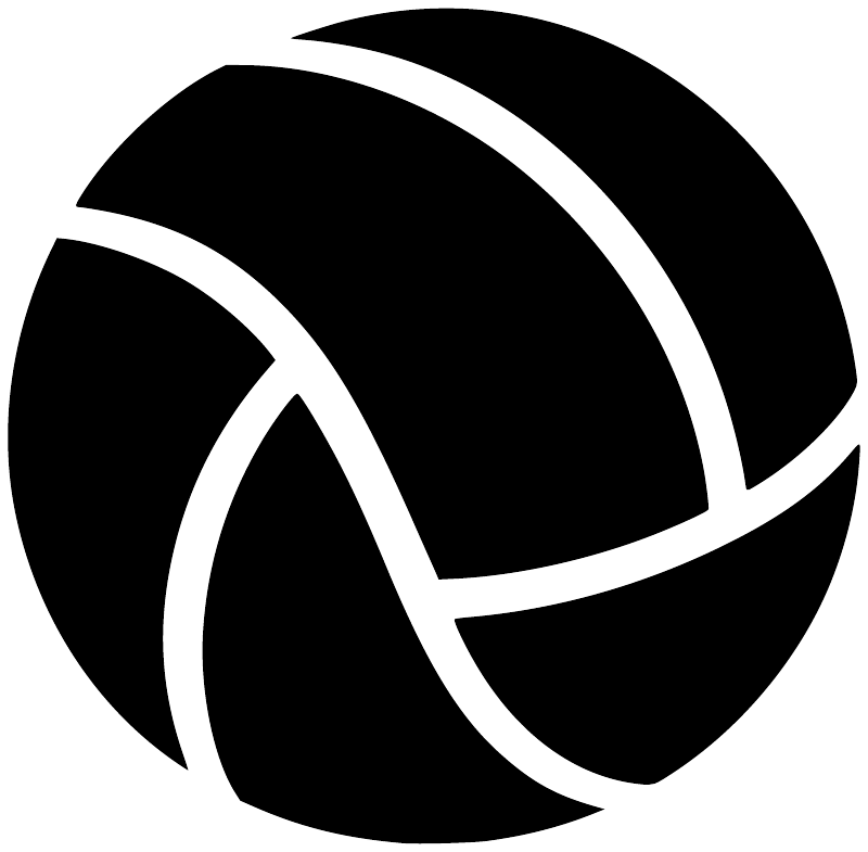 Water polo ball vinyl decal logo, black circle with white outline
