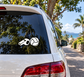 Water polo whistle and ball vinyl decal on car window, black and white icon