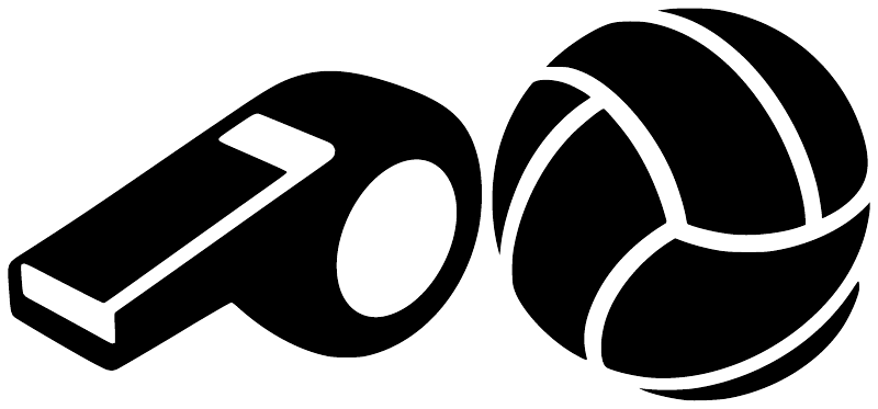 Water polo whistle and ball vinyl decal, black with white outlines