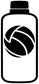 Bottle-shaped water polo vinyl decal with black and white ball graphic
