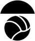 Vinyl logo decal: black circle with white water polo ball lines