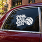 Water polo vinyl decal with white “POOL DAYS GOOD DAYS” text and water polo ball