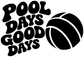 Water polo vinyl decal with black “POOL DAYS GOOD DAYS” text and water polo ball icon