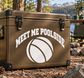 Water polo meet me poolside vinyl decal on trunk, white text and water polo ball icon