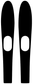 Ski pair vinyl decal, two black skis with white oval tips
