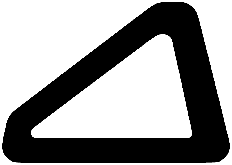 Black water ski handle break vinyl warning triangle decal with white center