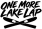 Water skiing vinyl decal design: “ONE MORE LAKE LAP” logo with crossed oars