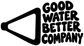 Black and white vinyl water ski decal reading 'GOOD WATER BETTER COMPANY'
