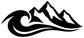 Black and white wave with mountain vinyl decal graphic