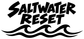 Vinyl decal: bold Saltwater Reset text with black wave lines, white background