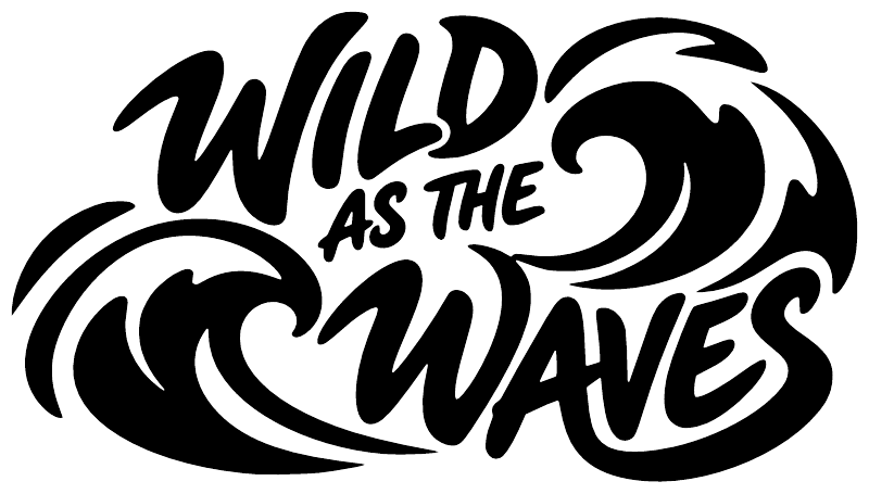 WaveCX028 vinyl decal with bold black Wild As The Waves wave logo