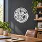 Circular vinyl decal with 'KEEP YOUR OCEAN CLOSE' text and wave graphic