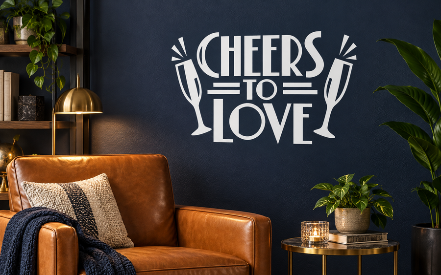 WeddingCX024 - Cheers to Love; illustrative application of the exact PDF artwork