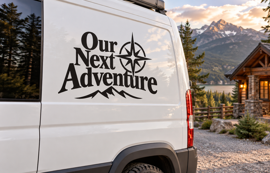 WeddingCX026 - Our Next Adventure; illustrative application of the exact PDF artwork