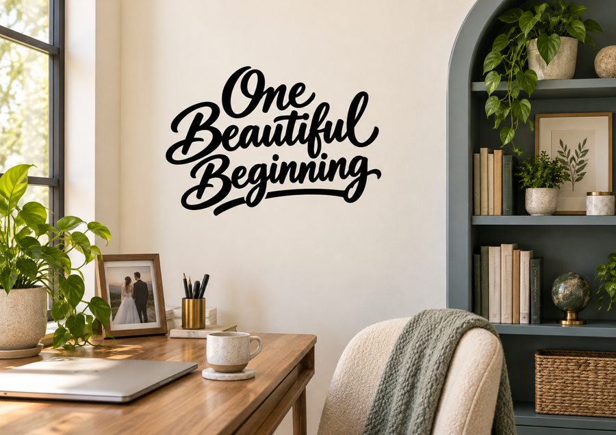 WeddingCX030 - One Beautiful Beginning; illustrative application of the exact PDF artwork