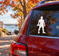 Weightlifting between sets vinyl decal of black dumbbell lifter on car